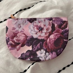 Ipsy pink floral makeup bag